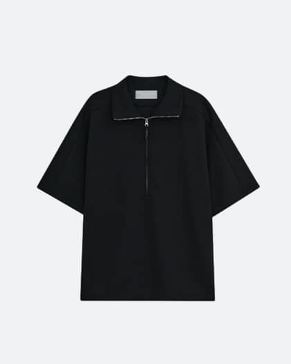 OVERSIZED HALF ZIOVERSIZED HALFP PULLOVER [BLACK]
