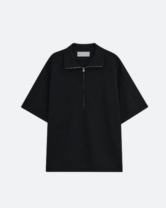 OVERSIZED HALF ZIOVERSIZED HALFP PULLOVER [BLACK]