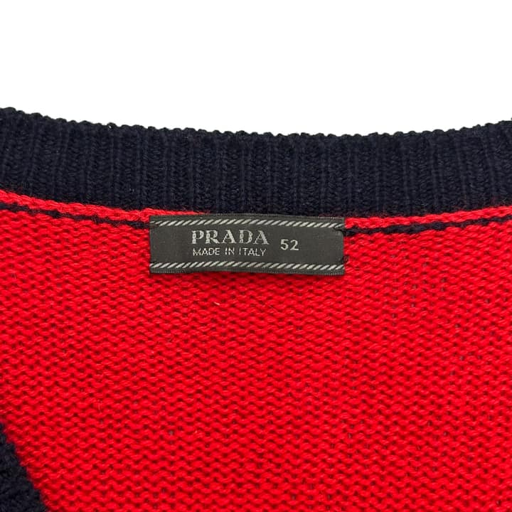 PRADA Red V-Neck Sweater