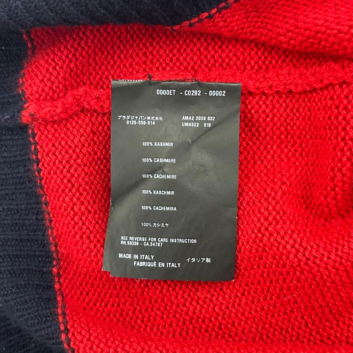 PRADA Red V-Neck Sweater