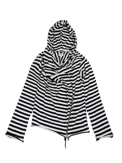 DRAPE ZIP-UP HOODIE (ZEBRA)