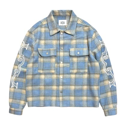 Crystal neck shirt (Sky blue)