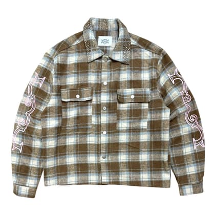 Crystal neck shirt (Brown)