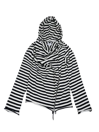 DRAPE ZIP-UP HOODIE (ZEBRA)
