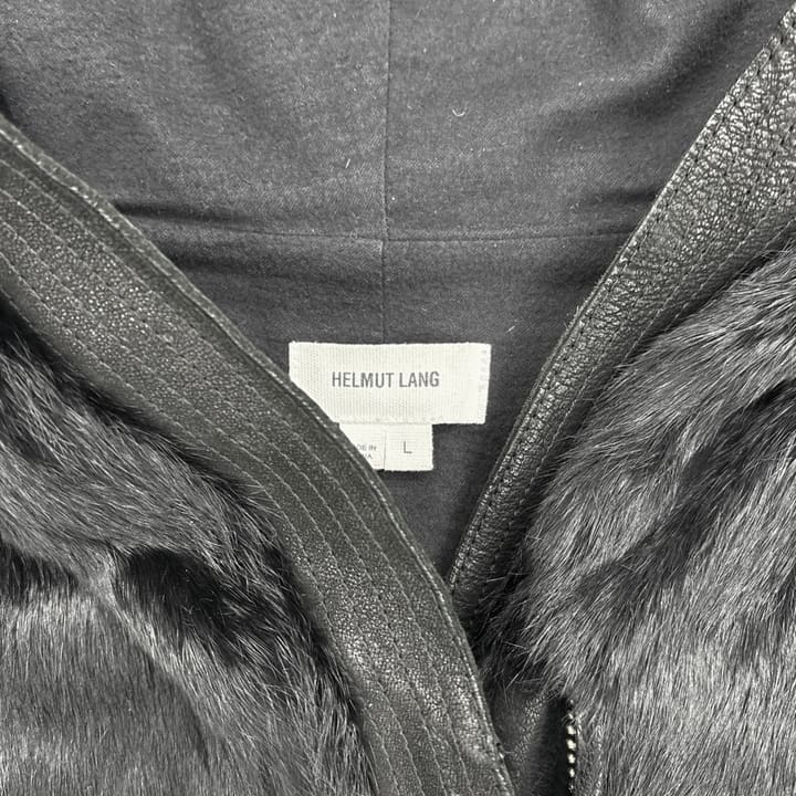 HELMUT LANG goat skin rabbit hair fur hood Vest 상세 이미지 3