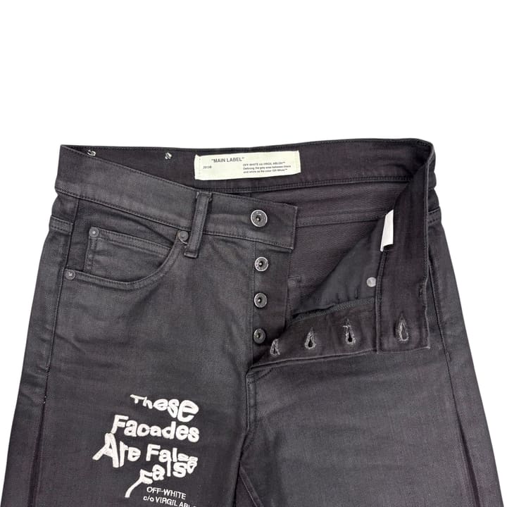 Off-White Mix Rock Slim Denim Black 상세 이미지 2