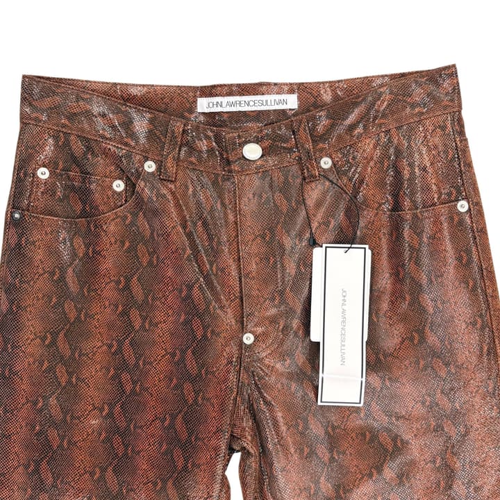 John Lawrence Sullivan Brown Snakeskin Pants 상세 이미지 3