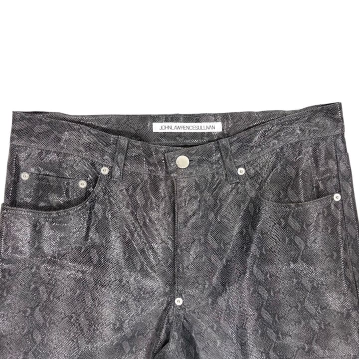 John Lawrence Sullivan Black Snakedskin Pants 상세 이미지 2
