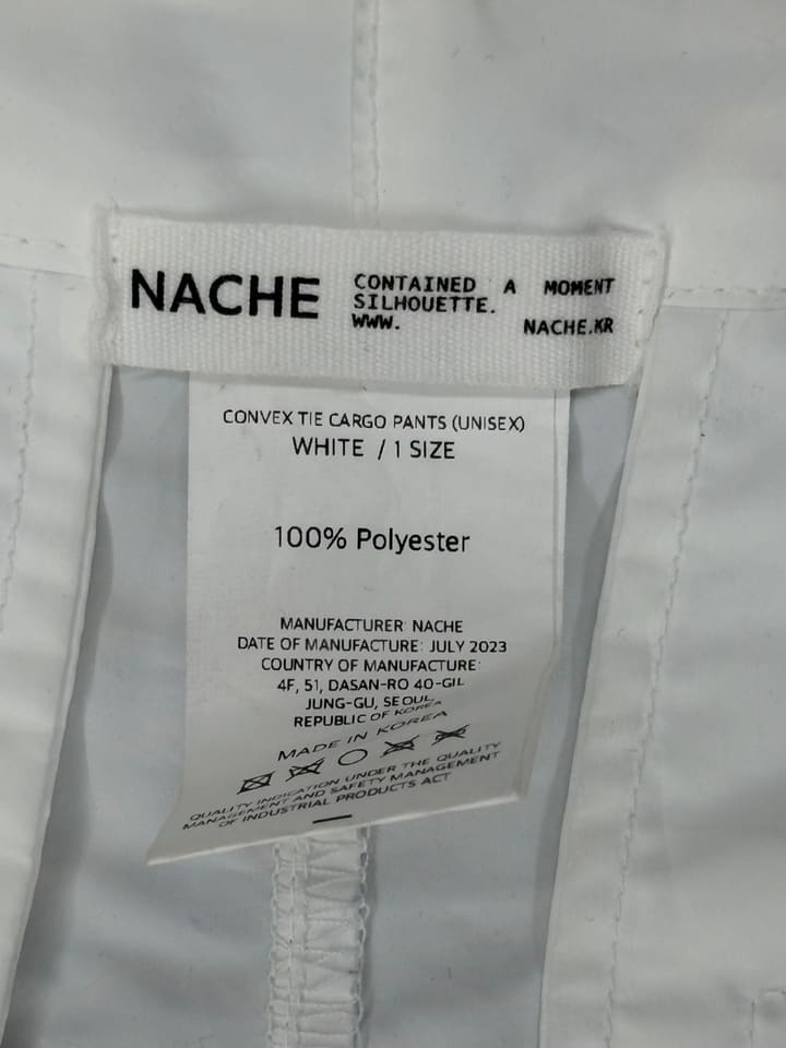 Nache White Cargo Pants 상세 이미지 5