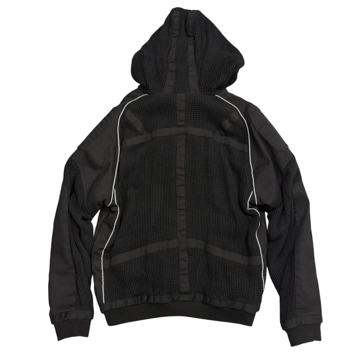 KANG HYUK Black Mesh Hoodie 상세 이미지 1