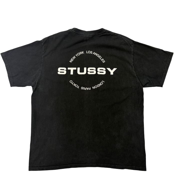 STUSSY Black T-Shirt 상세 이미지 1