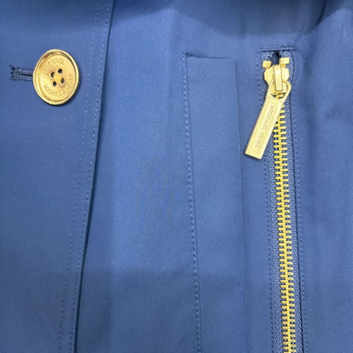 MICHAEL KORS Navy Double-Breasted Trench Coat 상세 이미지 3