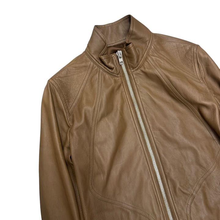 RICK OWENS Brown Leather Jacket 상세 이미지 2