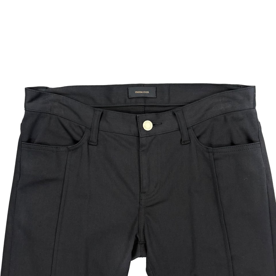 UNDERCOVER Faux Fur Trim Black Pants