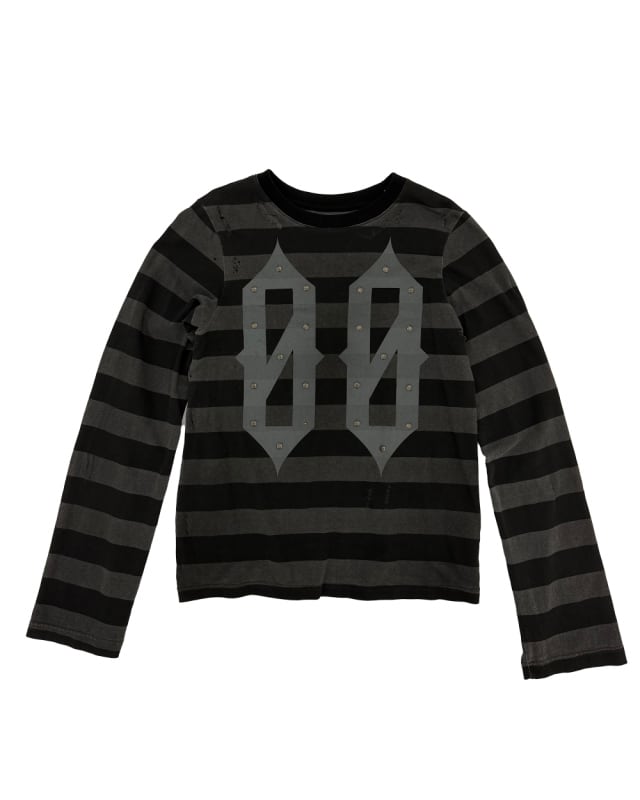 NAKRIN STRIPE LONG SLEEVE BLACK