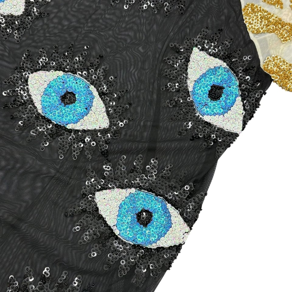DISCOUNT UNIVERSE Eye Pattern Mesh T-shirt