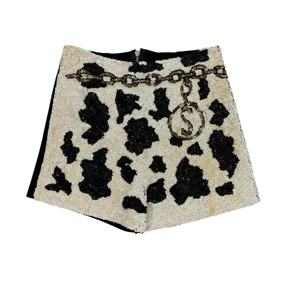 DISCOUNT UNIVERSE Sequin Cow Print Shorts