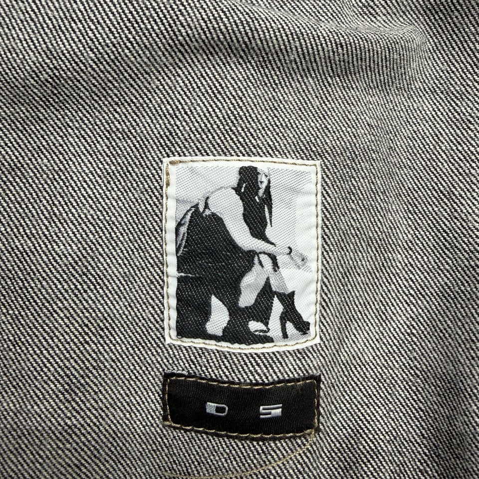 RICK OWENS Abstract Print Denim Jacket