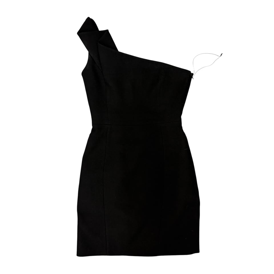 SAINT LAURENT One-Shoulder Black Dress