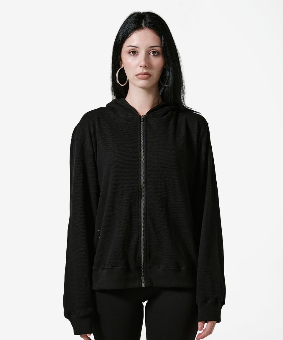 Skull Cross Waffle Hood Zipup