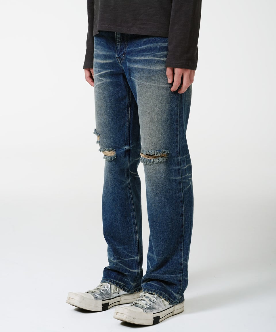 Vintage Cat Washed Denim Pants