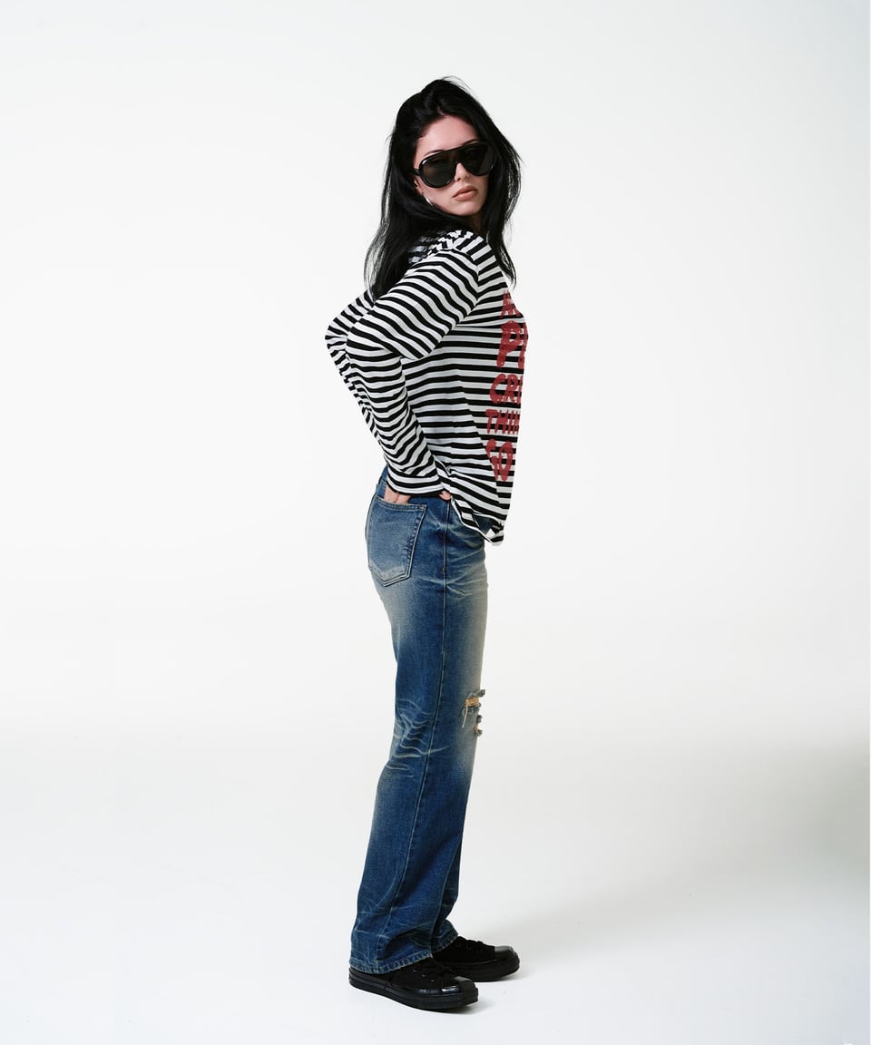 Vintage Cat Washed Denim Pants