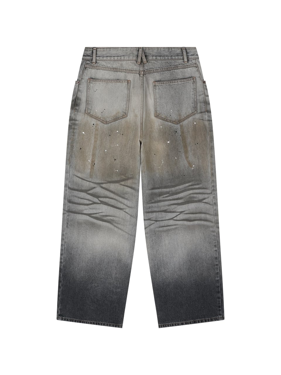 COTTON DIRTY EFFECT DENIM JEANS (DIRTY SAND BEIGE)