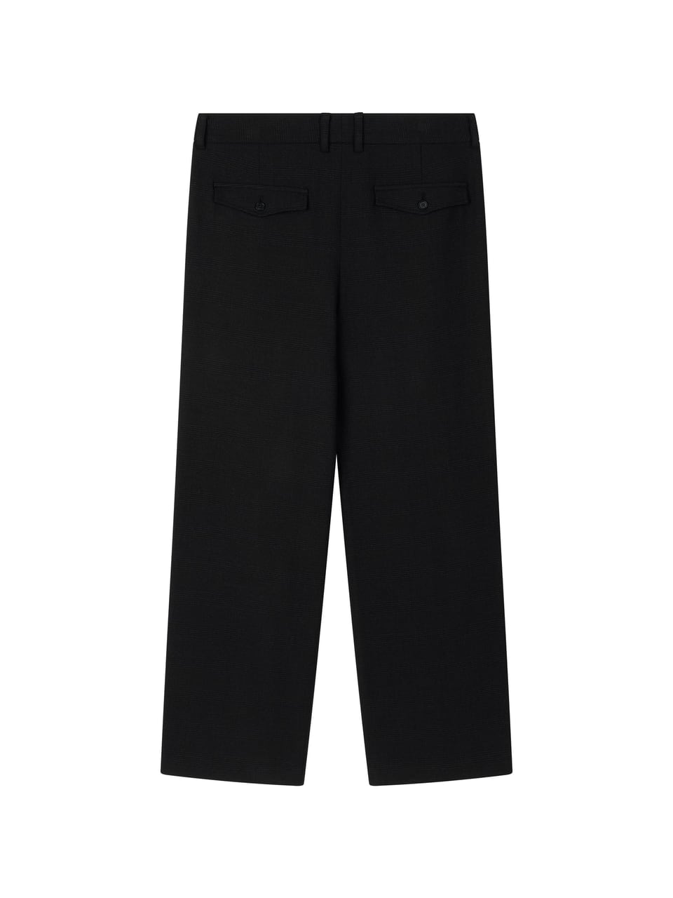 WOOL DOUBLE-TUCK TROUSERS (BLACK)