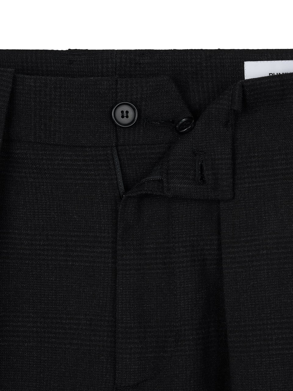 WOOL DOUBLE-TUCK TROUSERS (BLACK)
