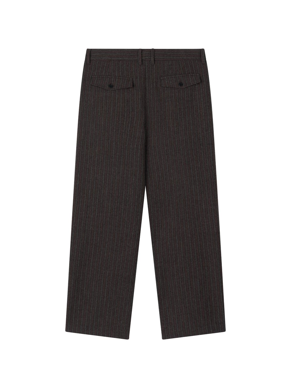 WOOL DOUBLE-TUCK TROUSERS (GRAY)