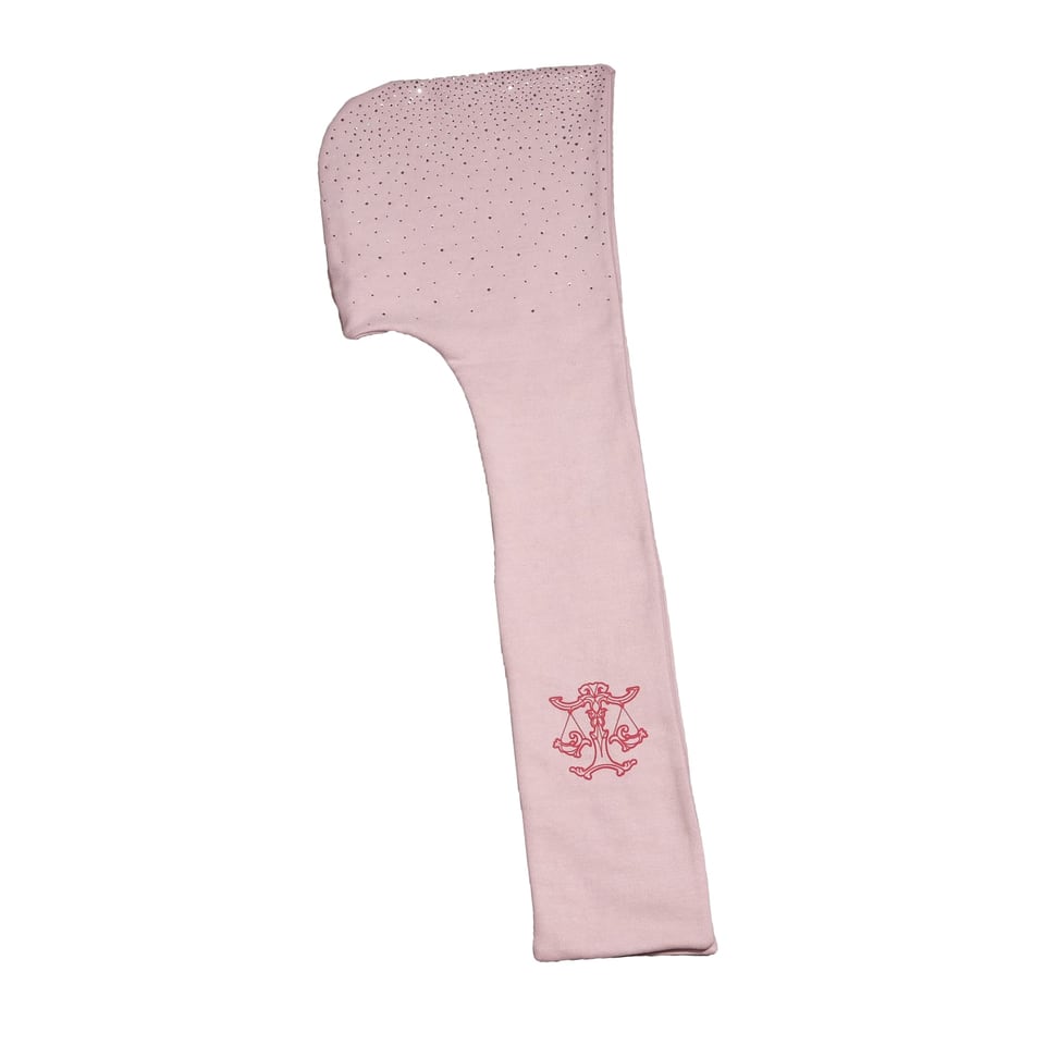 Crystal hooded scarf (Beige Pink)