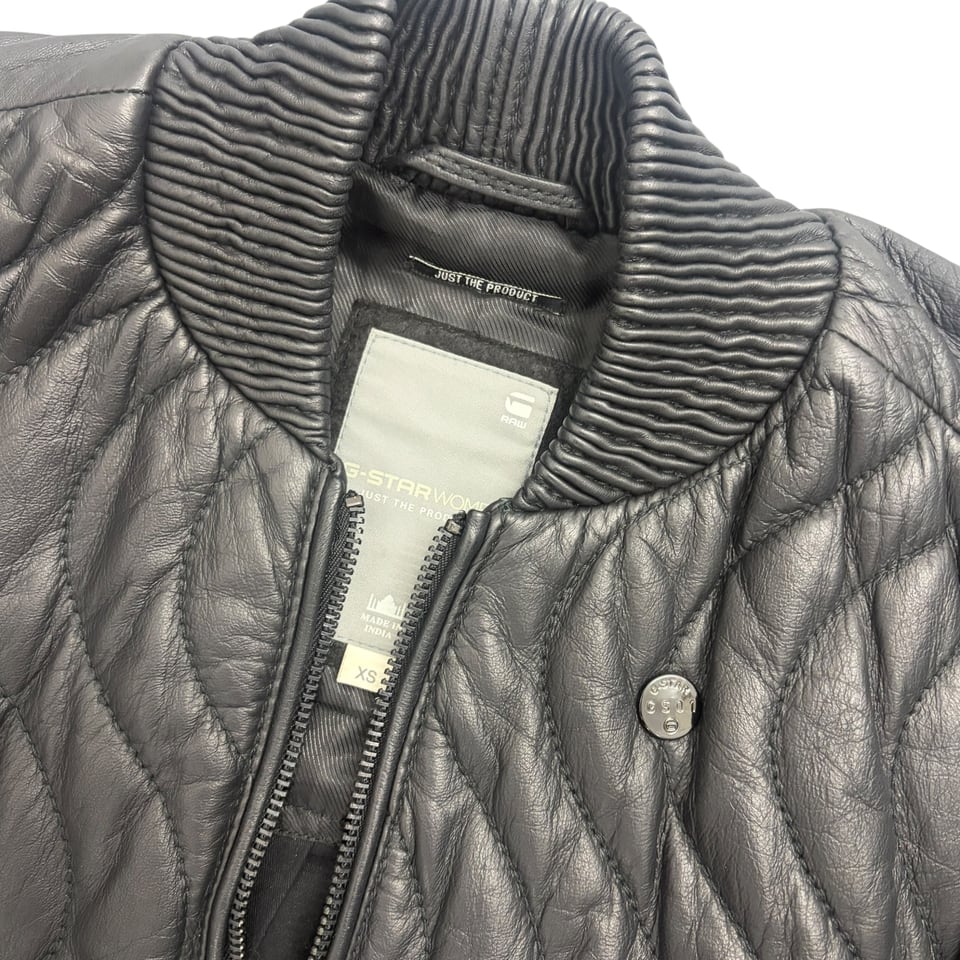 G-STAR RAW Woman's Quilted Leather Bomber Jacket