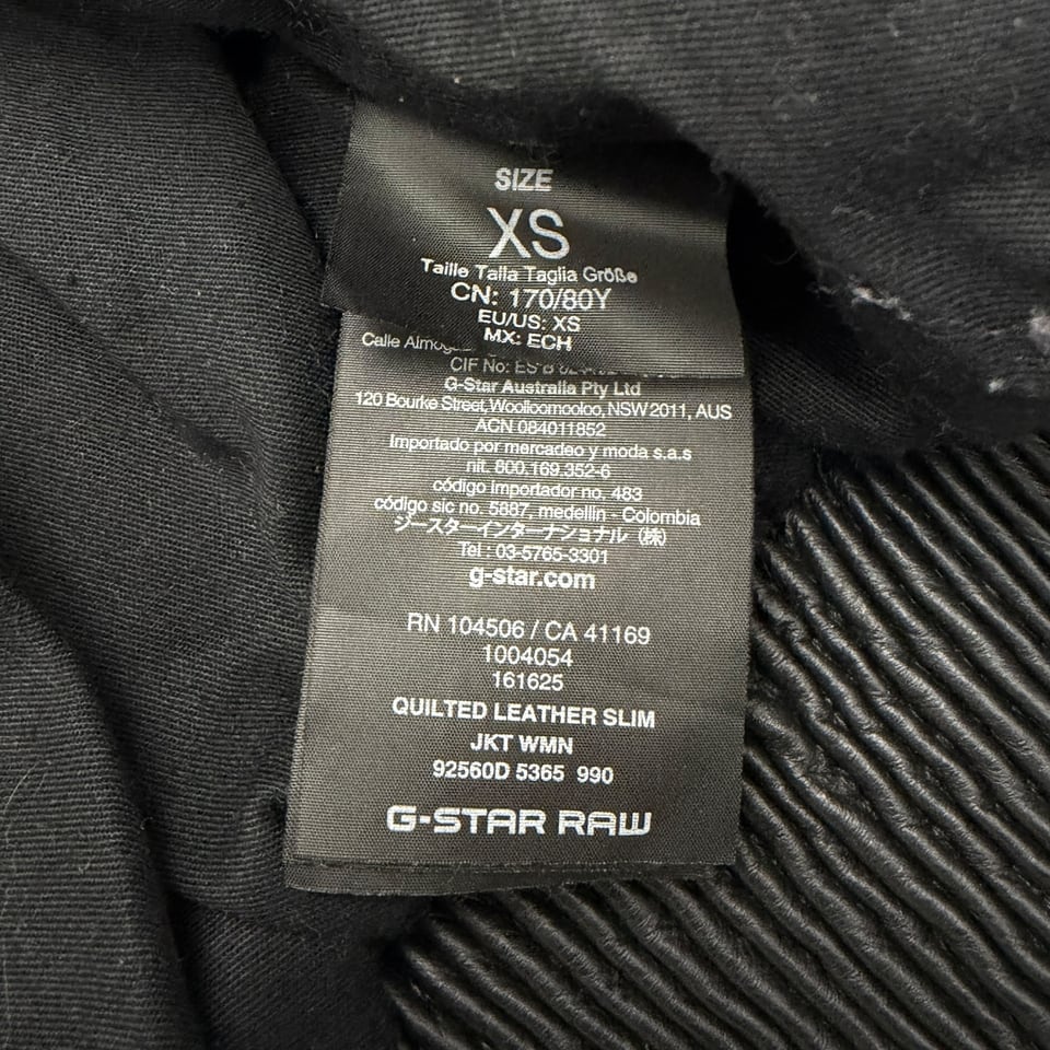G-STAR RAW Woman's Quilted Leather Bomber Jacket