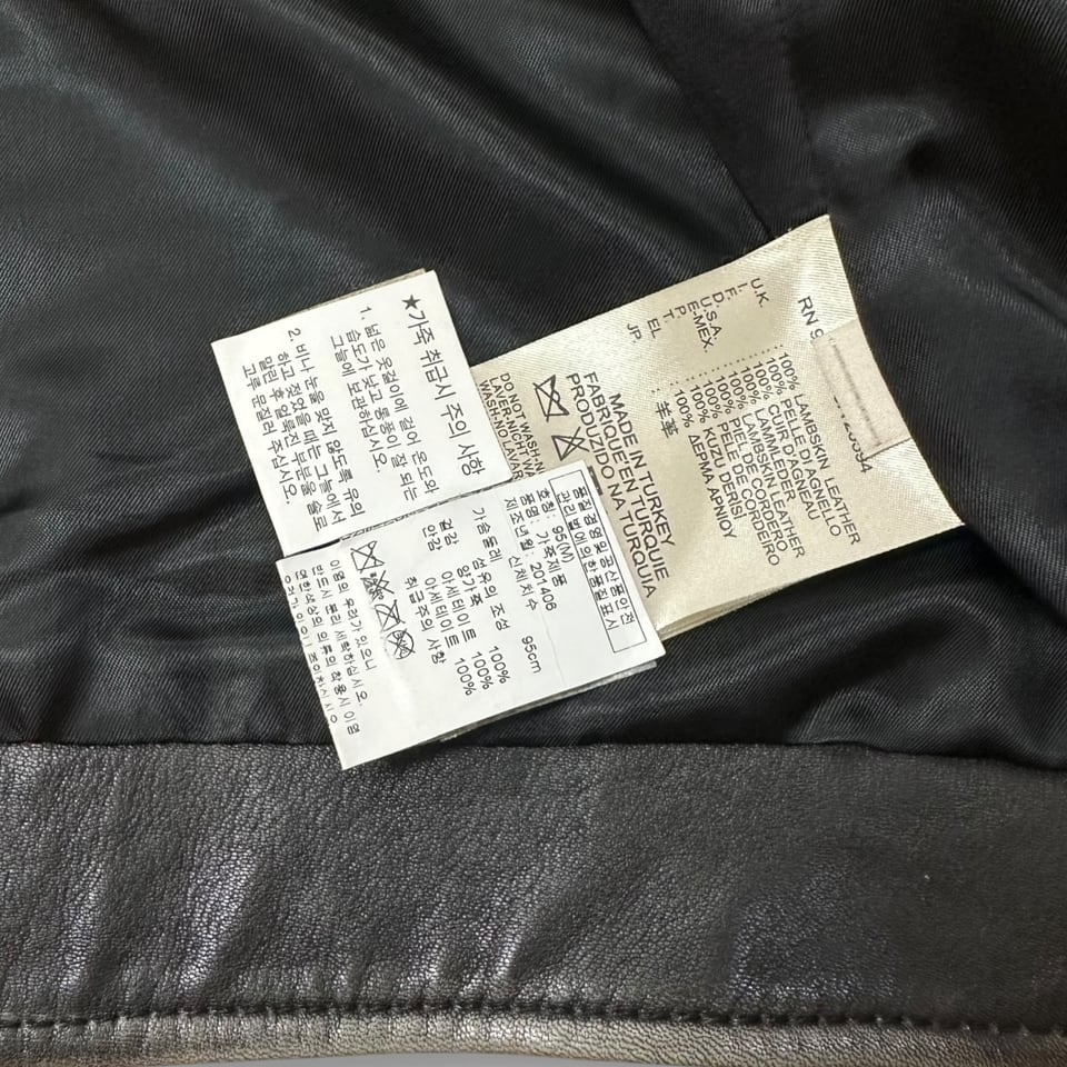 디젤 울프 그래픽 램스킨 라이더 자켓
