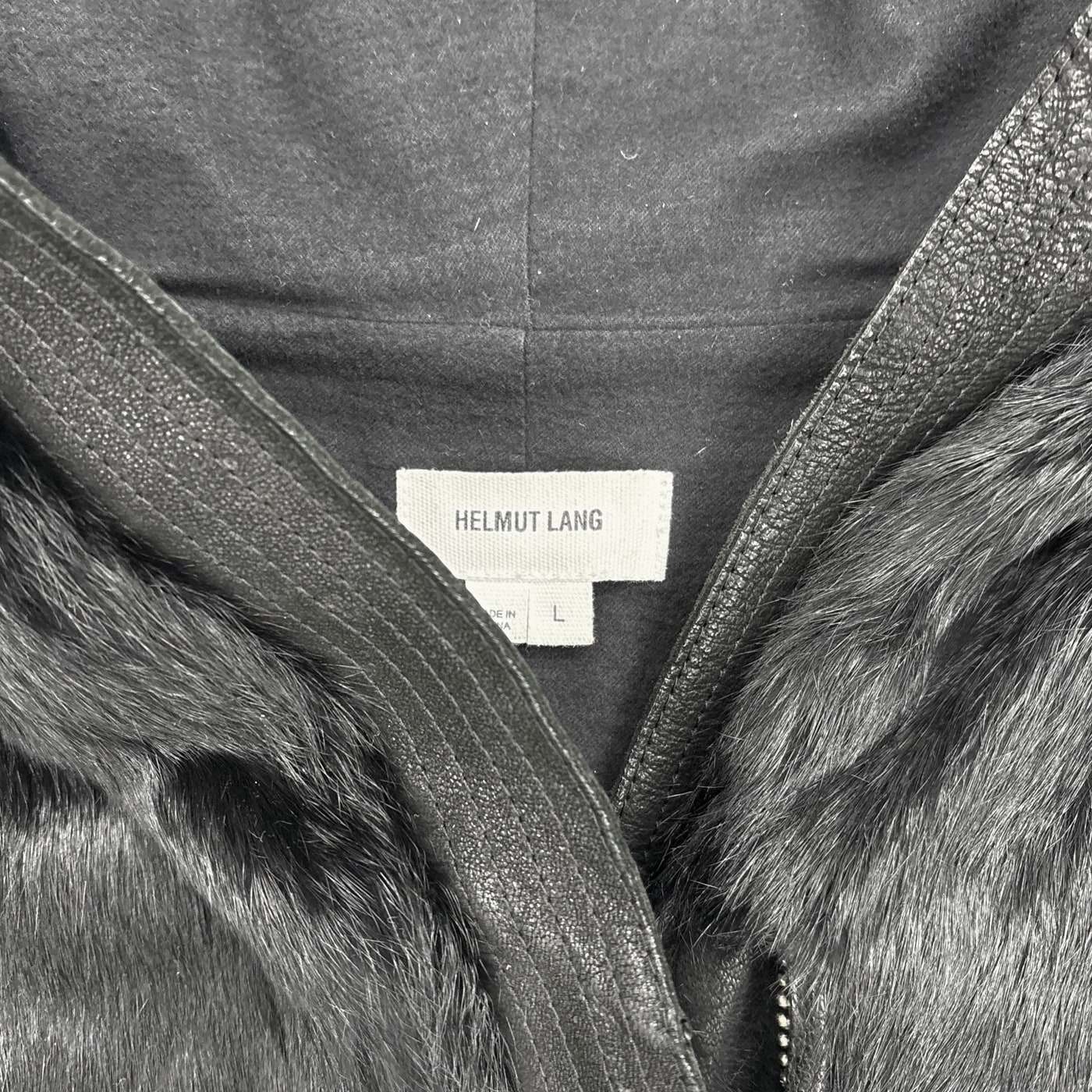 HELMUT LANG goat skin rabbit hair fur hood Vest 상세 이미지 3