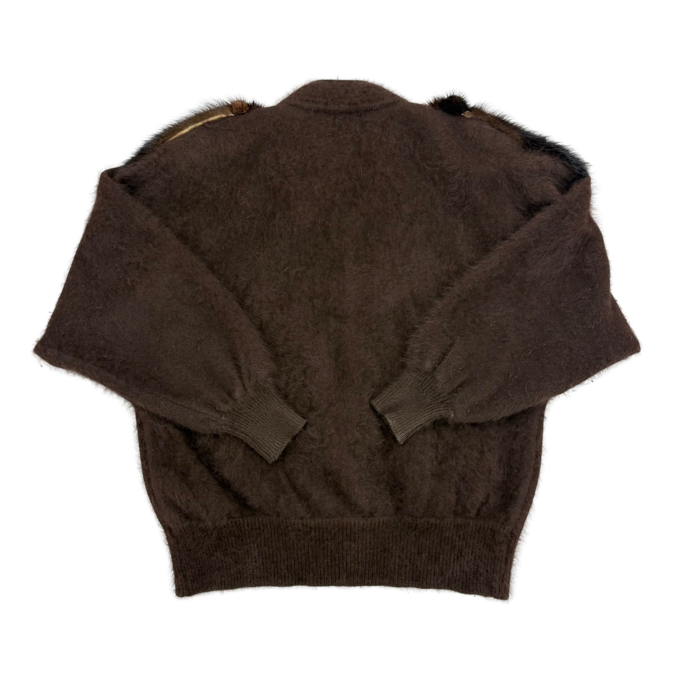 eUNha Brown Angora Fur Cardigan 상세 이미지 1