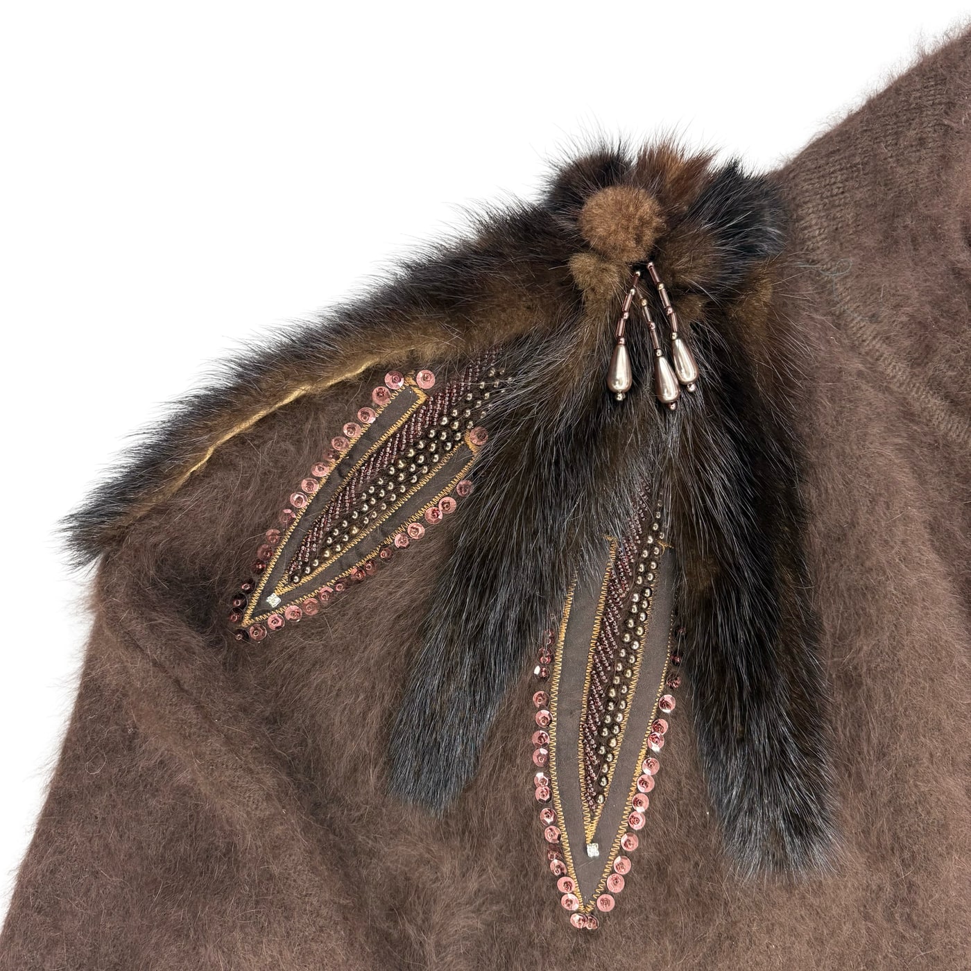 eUNha Brown Angora Fur Cardigan 상세 이미지 2