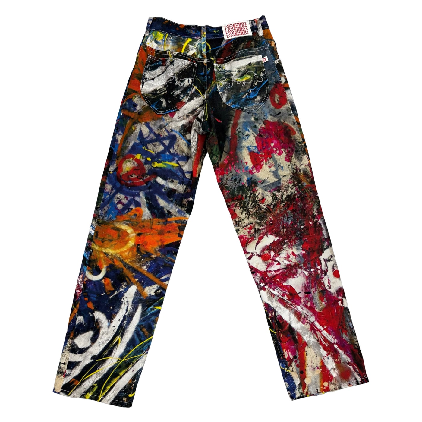 Lover Boy Art Paint Splatter Boyfriend Jeans 상세 이미지 1