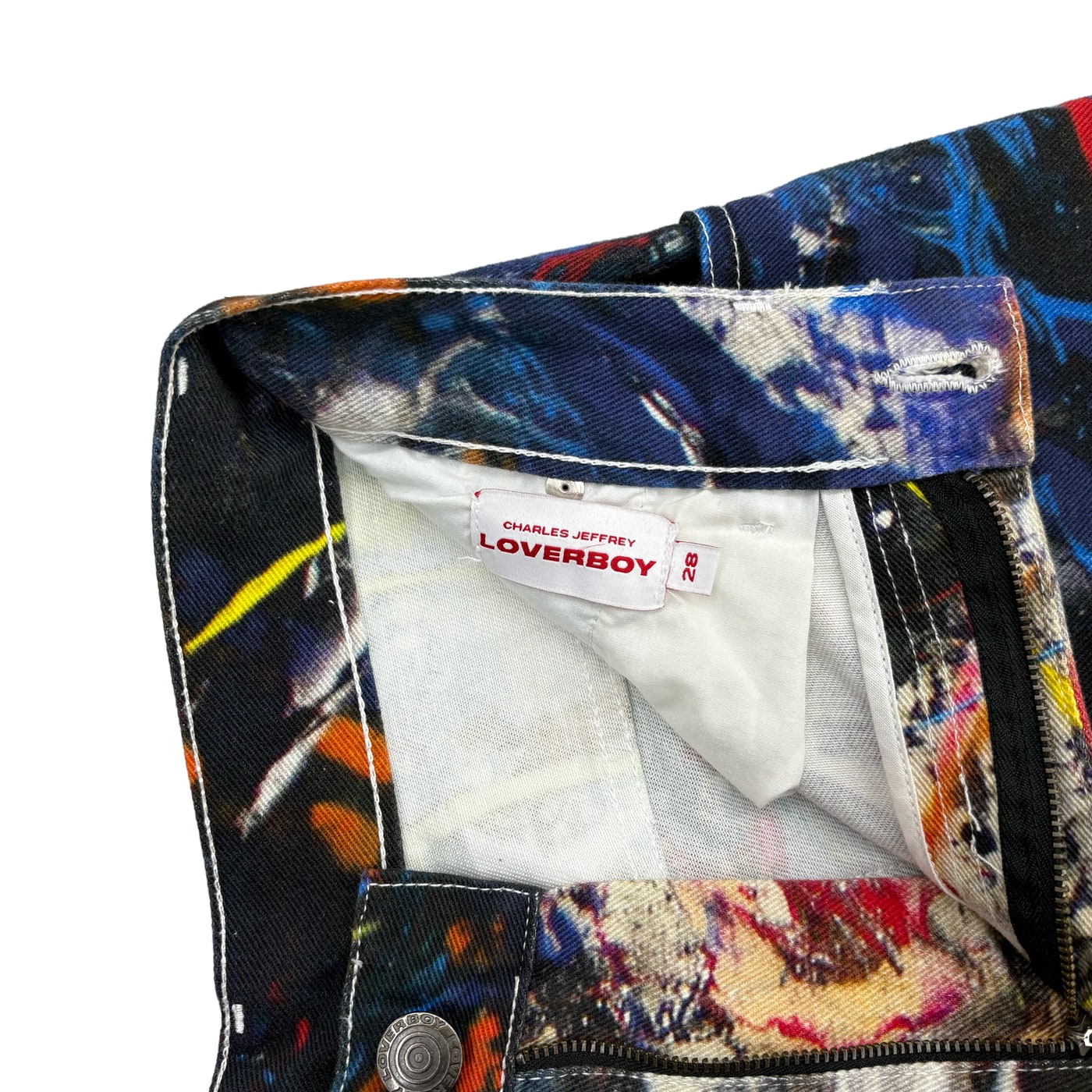 Lover Boy Art Paint Splatter Boyfriend Jeans 상세 이미지 4