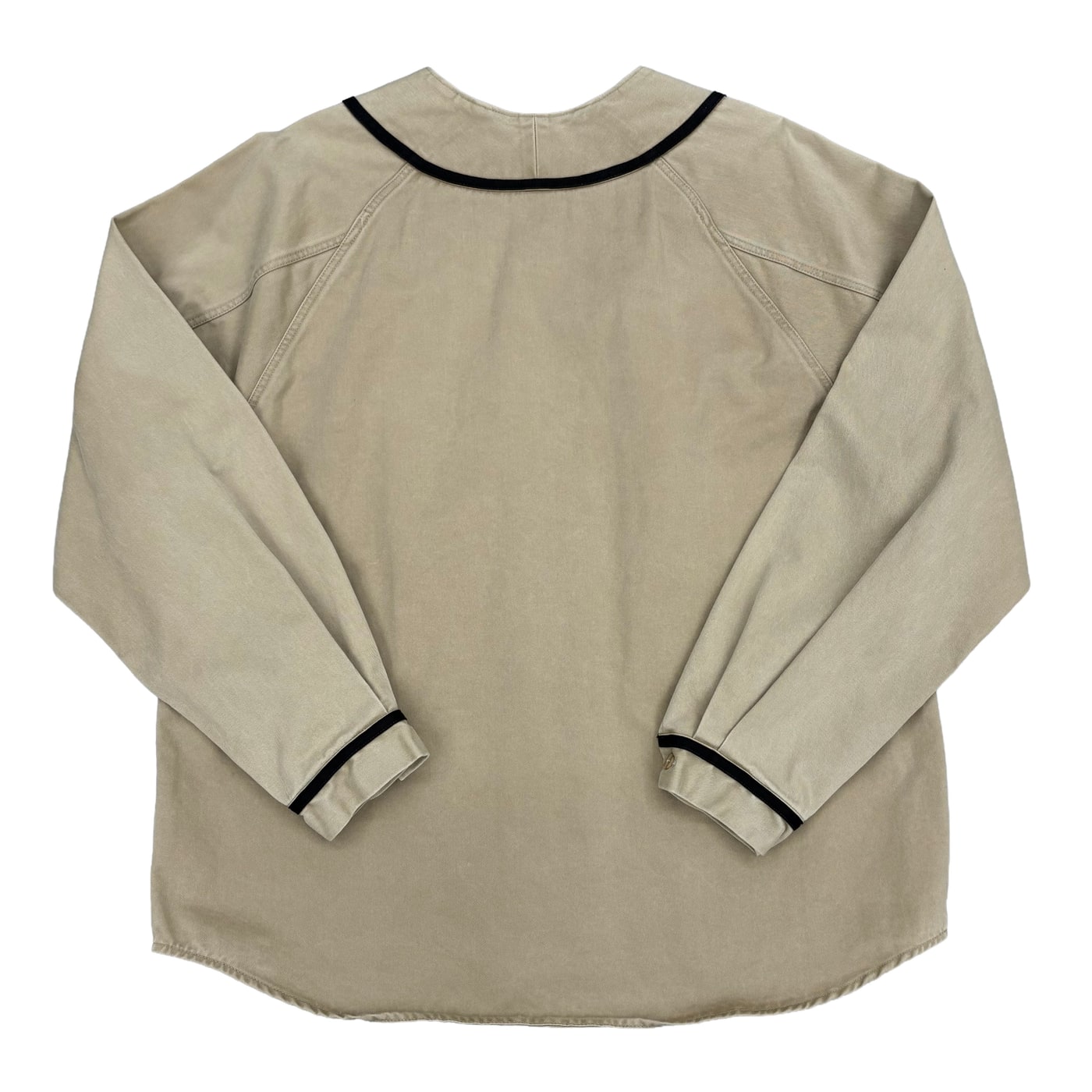 KAPITAL Chino Great Country Damaged Baseball Long Sleeve Shirt Beige 상세 이미지 1