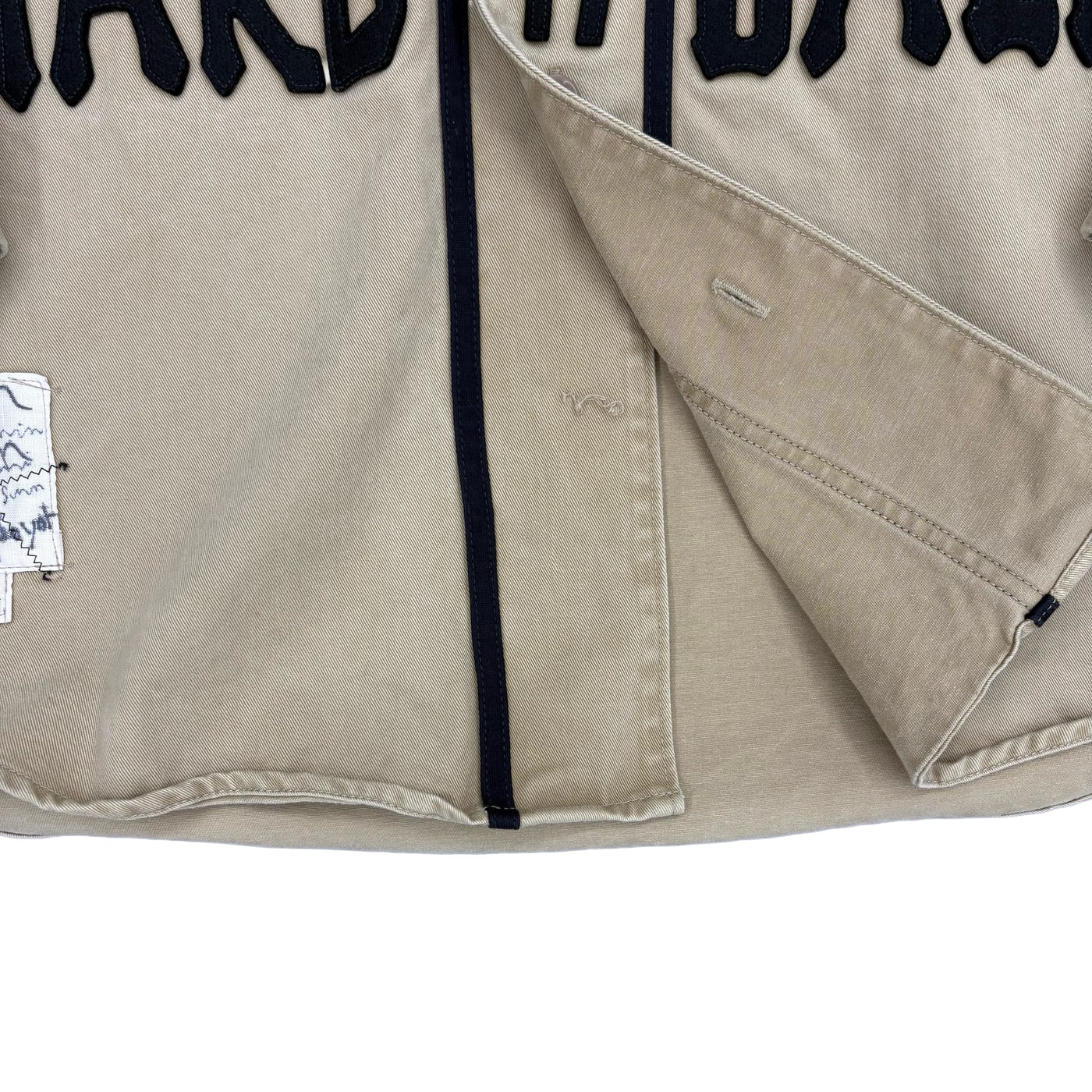 KAPITAL Chino Great Country Damaged Baseball Long Sleeve Shirt Beige 상세 이미지 5
