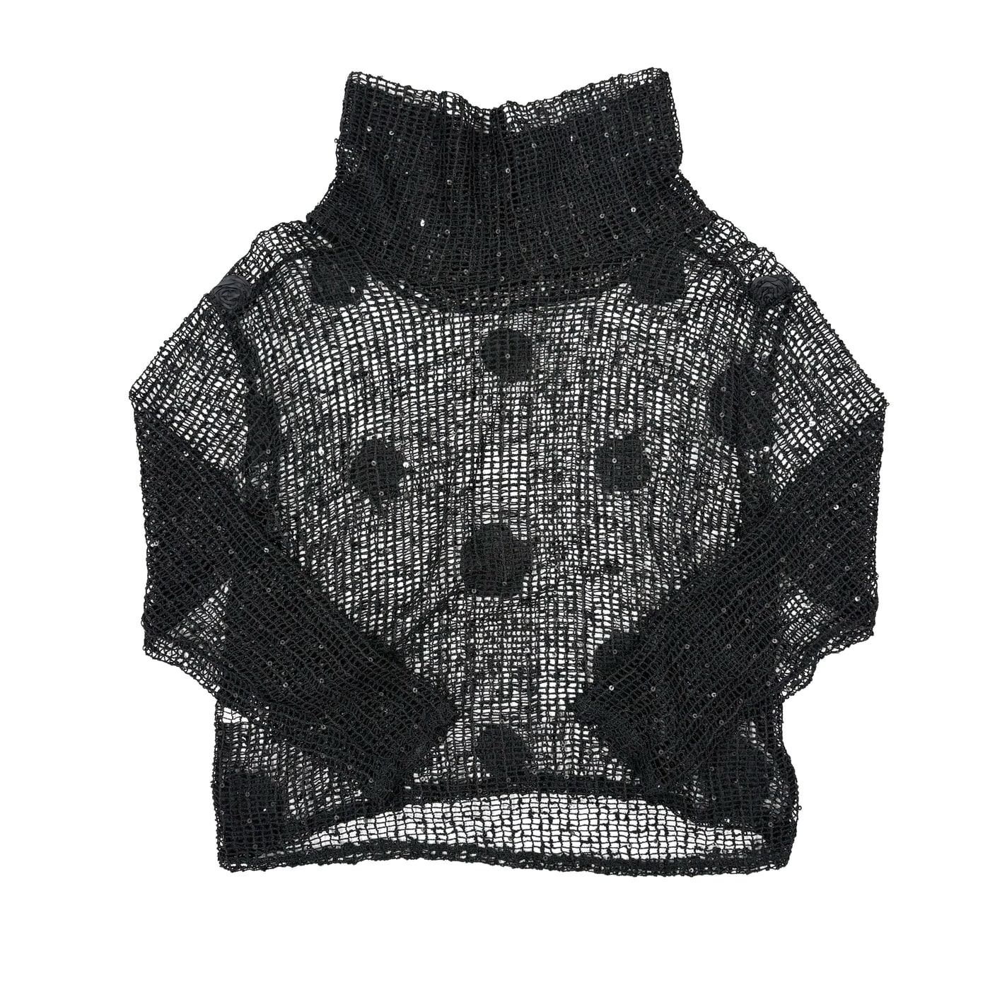 Vintage Black Mesh Sweater 상세 이미지 1