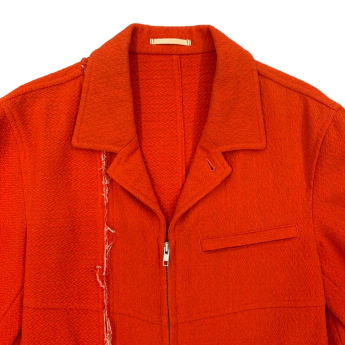 COMME des GARCONS 00AW Reconstructed Zip Wool Jacekt Orange 상세 이미지 2