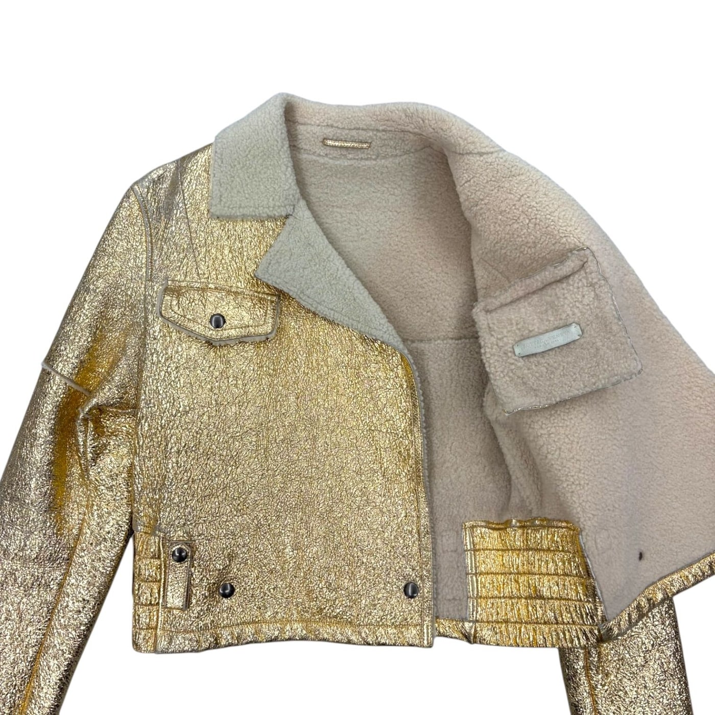 BOTTEGA VENETTA Gold Shimmer Jacket 상세 이미지 3