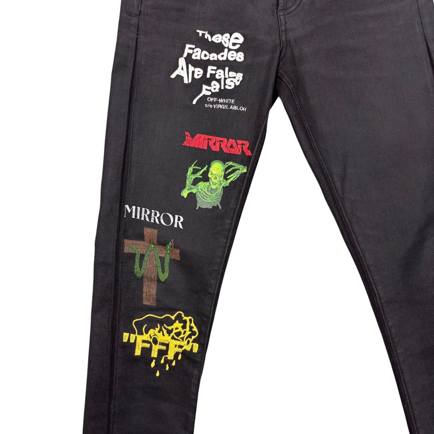 Off-White Mix Rock Slim Denim Black 상세 이미지 4