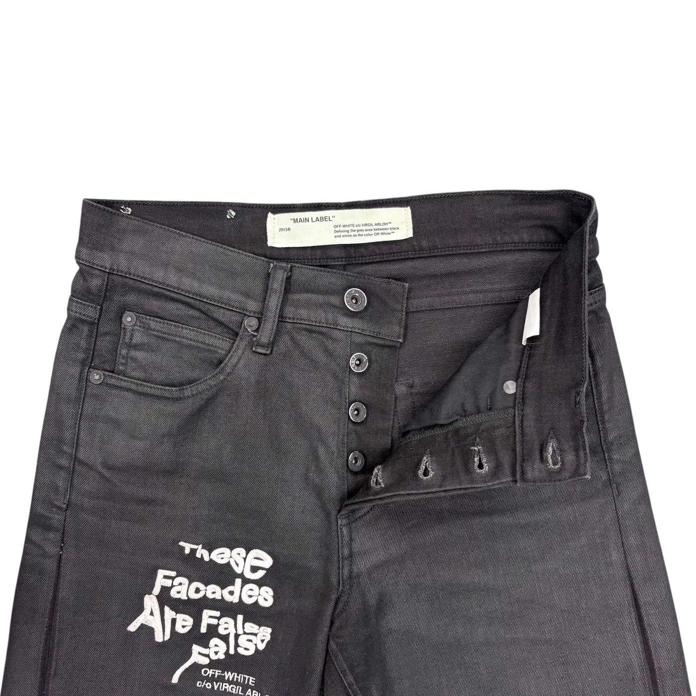 Off-White Mix Rock Slim Denim Black 상세 이미지 2