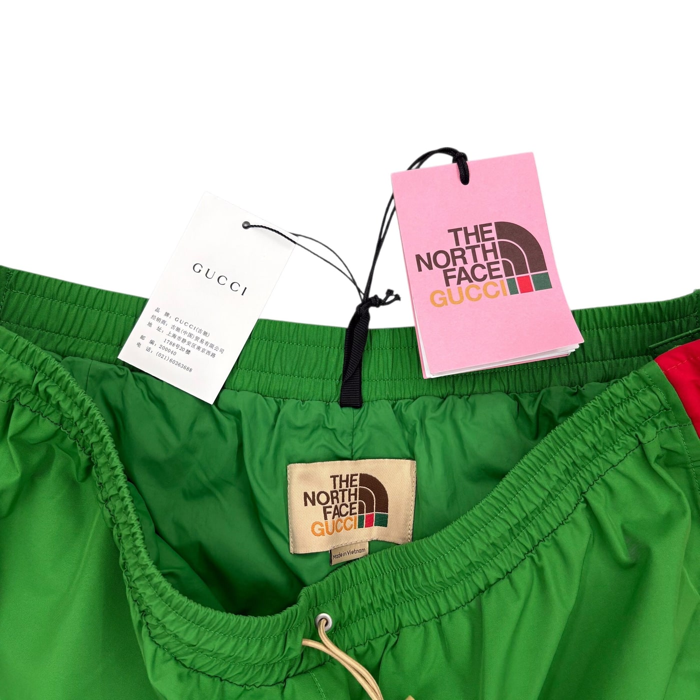 NORTH FACE X GUCCI Nylon Pants Green/Red 상세 이미지 5