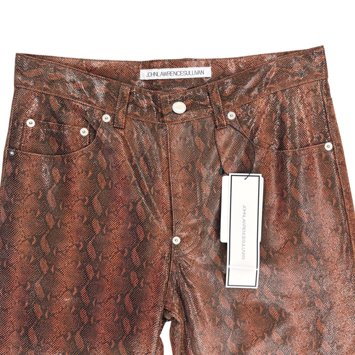 John Lawrence Sullivan Brown Snakeskin Pants 상세 이미지 3