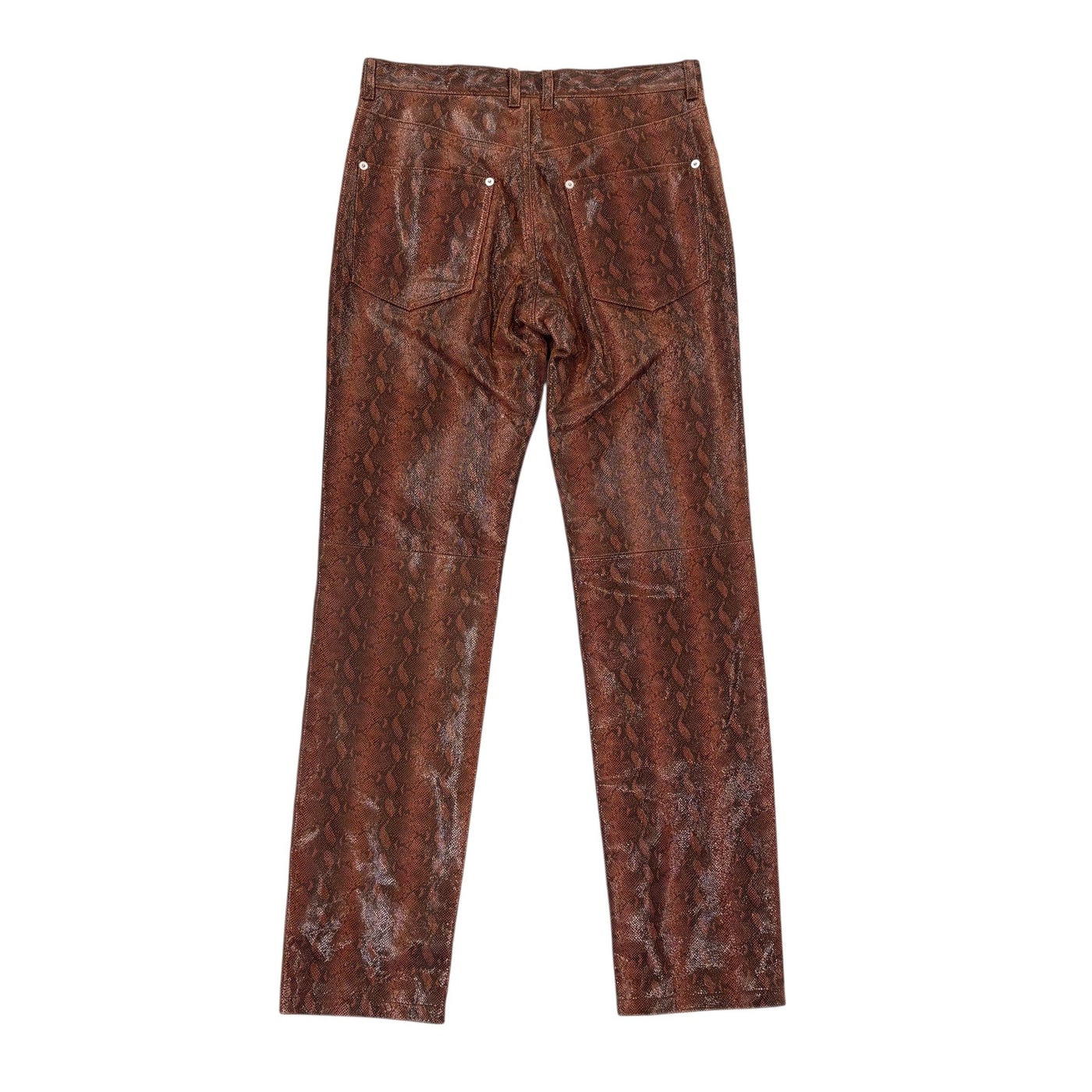 John Lawrence Sullivan Brown Snakeskin Pants 상세 이미지 1