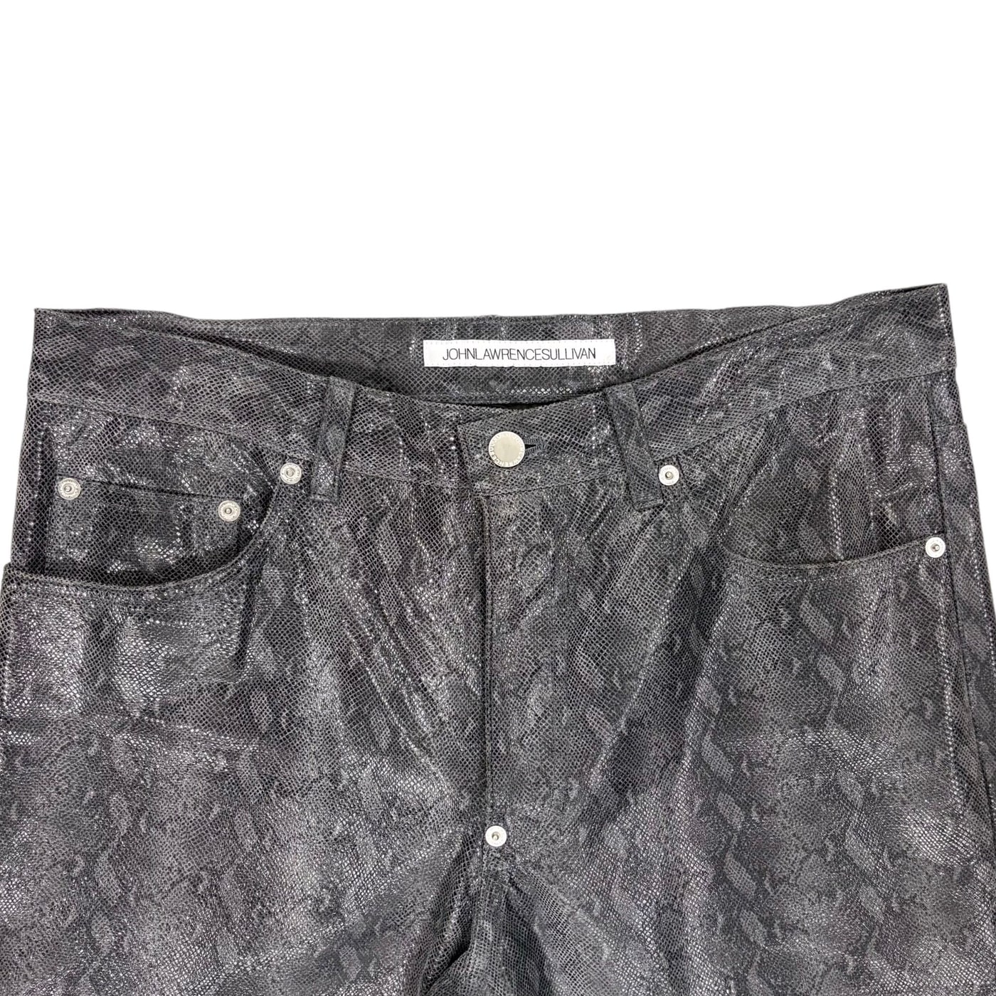 John Lawrence Sullivan Black Snakedskin Pants 상세 이미지 2